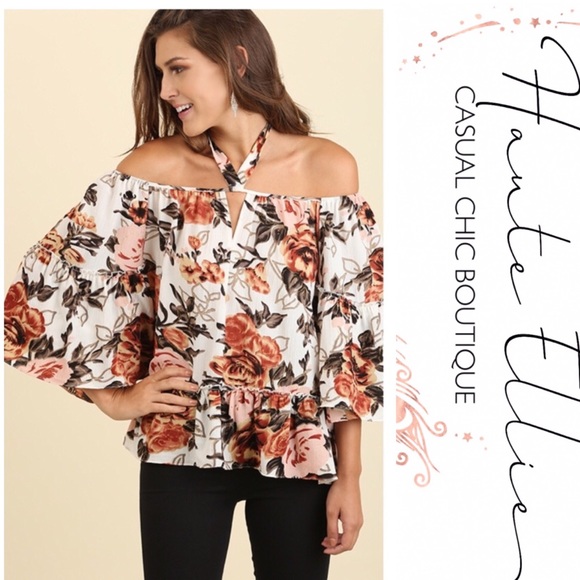 Secret Golden Flower Off Shoulder Top - Picture 2 of 6